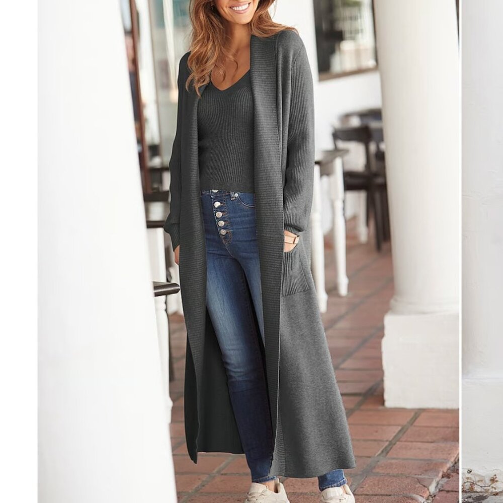 Victoria's Secret Lascana Long Knit Cardigan - Large - NWT